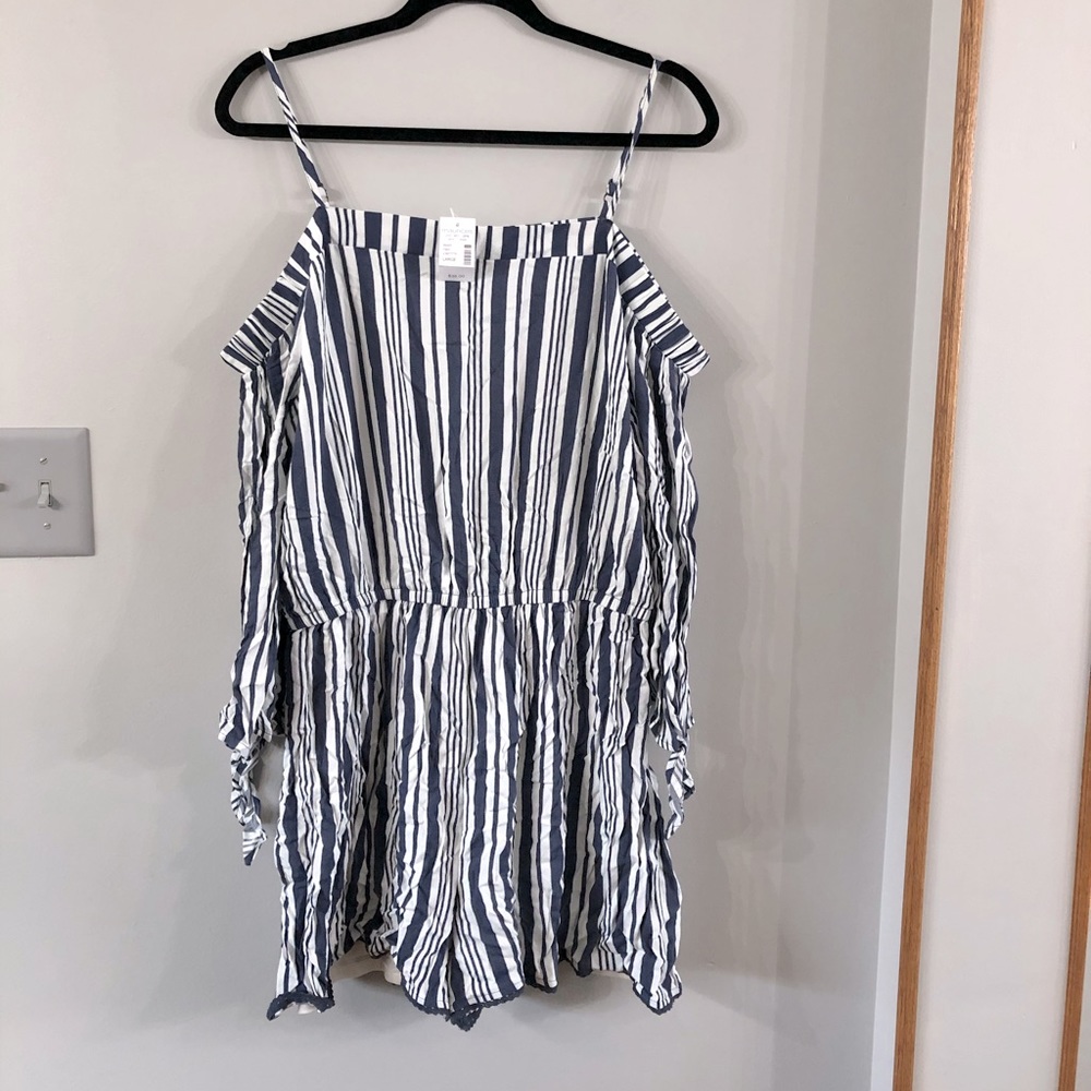 NWT Maurice’s Navy Striped Romper